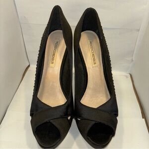 THE ESSENCE MENBUR Black SPARKLE PUMP HEEL Height 4.750",SZ 37 /6.5WOMEN